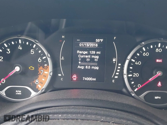 2015 Jeep Renegade Latitude with VIN ZACCJBBHXFPB81006, listed as a IAAI auction lot 41819915 with 74,000 mi miles. Bid and sale history available at carsss.com. Image 7.