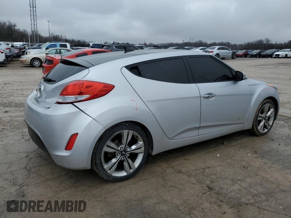 2017 Hyundai Veloster Value Edition with VIN KMHTC6AD6HU317967, listed as a Copart auction lot 43073755 with 47,681 mi miles and Salvage Title. Bid and sale history available at carsss.com. Image 3.
