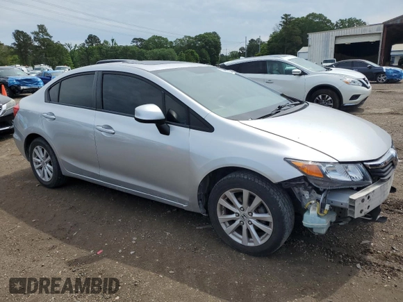 2012 Honda Civic EX with VIN 2HGFB2F84CH557055, listed as a Copart auction lot 55141985 with 174,379 mi miles and Salvage Title. Bid and sale history available at DreamBid. Image 4.