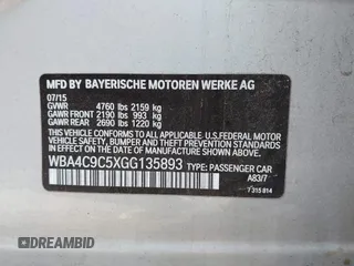 2016 BMW 4 Series 428i xDrive with VIN WBA4C9C5XGG135893, listed as a IAAI auction lot 41976541 with 86,987 mi miles and . Bid and sale history available at carsss.com. Image 9.