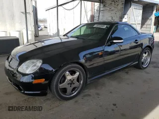 2001 Mercedes-Benz SLK-Class Kompressor with VIN WDBKK49F81F171836, listed as a Copart auction lot 45550685 with 114,382 mi miles and Salvage Title. Bid and sale history available at carsss.com. Image 1.
