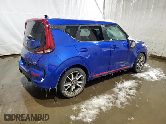 2021 Kia Soul Turbo with VIN KNDJ53AF8M7738572, listed as a Copart auction lot 43379485 with 73,623 mi miles and Salvage Title. Bid and sale history available at DreamBid. Image 3.