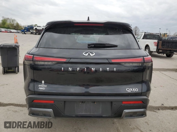2023 Infiniti QX60 Sensory с VIN 5N1DL1GS6PC346385, выставлен на аукционе Copart как лот 51309985 с пробегом 23 056 миль миль и Списание • Salvage title. История ставок и продаж доступна на DreamBid. Изображение 6.