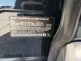 2018 BMW X2 sDrive28i with VIN WBXYJ3C36JEJ82575, listed as a Copart auction lot 45860244 with 42,260 mi miles and Salvage title. Bid and sale history available at DreamBid. Image 16.