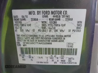 2010 Ford Escape XLS с VIN 1FMCU0C77AKD25868, выставлен на аукционе IAAI как лот 42219513 с пробегом 180 351 миль миль и . История ставок и продаж доступна на DreamBid. Изображение 9.