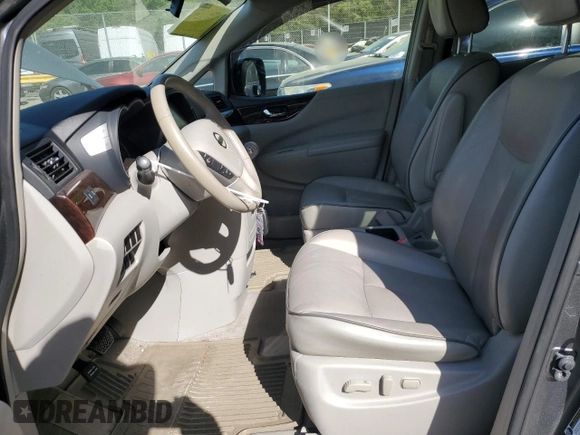 2015 Nissan Quest SV with VIN JN8AE2KP7F9120821, listed as a Copart auction lot 53998065 with 106,702 mi miles and Salvage Title. Bid and sale history available at carsss.com. Image 7.