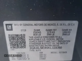 2019 GMC Terrain Denali with VIN 3GKALSEX5KL118360, listed as a Copart auction lot 87846635 with 135,068 mi miles and Salvage Title. Bid and sale history available at DreamBid. Image 15.
