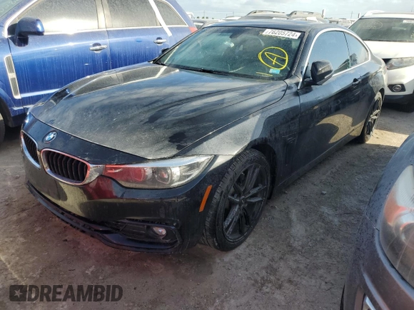 2018 BMW 4 Series 430i with VIN WBA4W3C54JAB87165, listed as a Copart auction lot 76205724 with 62,952 mi miles and Non Repairable. Bid and sale history available at DreamBid. Image 1.