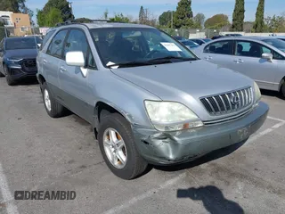 2002 Lexus RX 300 with VIN JTJGF10U120147577, listed as a IAAI auction lot 41647213 with 124,850 mi miles. Bid and sale history available at carsss.com. Image 1.