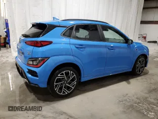 2022 Hyundai Kona N Line with VIN KM8K3CA32NU840142, listed as a Copart auction lot 50141955 with 16,941 mi miles and Salvage Title. Bid and sale history available at carsss.com. Image 3.