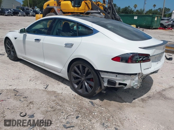 2017 Tesla Model S 100D with VIN 5YJSA1E45HF189006, listed as a IAAI auction lot 42540693 with 64,827 mi miles and . Bid and sale history available at DreamBid. Image 3.