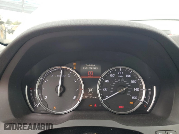 2014 Acura MDX Technology with VIN 5FRYD3H43EB020265, listed as a Copart auction lot 53580405 with 87,116 mi miles and Salvage title. Bid and sale history available at DreamBid. Image 9.