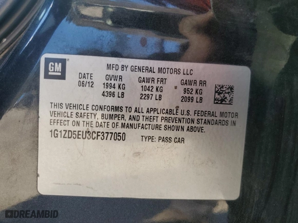 2012 Chevrolet Malibu LT w/2LT with VIN 1G1ZD5EU3CF377050, listed as a Copart auction lot 47425715 with 175,059 mi miles and Salvage Title. Bid and sale history available at carsss.com. Image 14.