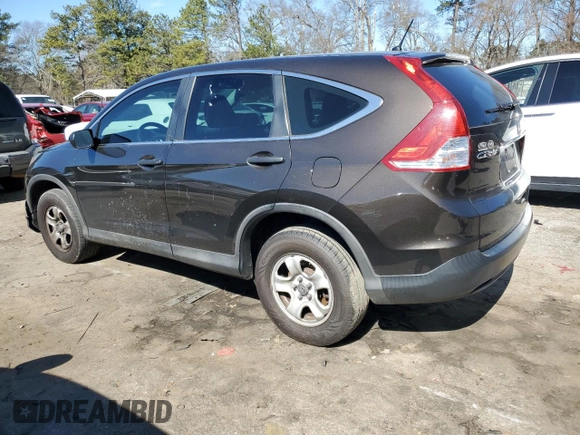 2013 Honda CR-V LX with VIN 5J6RM3H30DL034482, listed as a Copart auction lot 46320545 with 185,809 mi miles and Salvage Title. Bid and sale history available at carsss.com. Image 2.