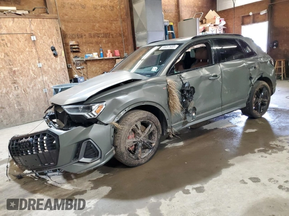 2022 Audi Q3 S line Premium Plus z VIN WA1EEDF37N1003974, wystawiony jako Copart lot #58657685 z przebiegiem 47 512 mil mil oraz Szkoda całkowita • Salvage title. Historia ofert i sprzedaży dostępna na DreamBid. Obrazek 1.