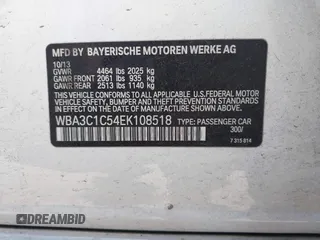 2014 BMW 3 Series 328i with VIN WBA3C1C54EK108518, listed as a IAAI auction lot 41872146 with 116,407 mi miles. Bid and sale history available at carsss.com. Image 9.