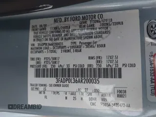 2010 Ford Fusion Hybrid z VIN 3FADP0L36AR200035, wystawiony jako IAAI lot #42145684 z przebiegiem 142 137 mil mil oraz . Historia ofert i sprzedaży dostępna na DreamBid. Obrazek 9.