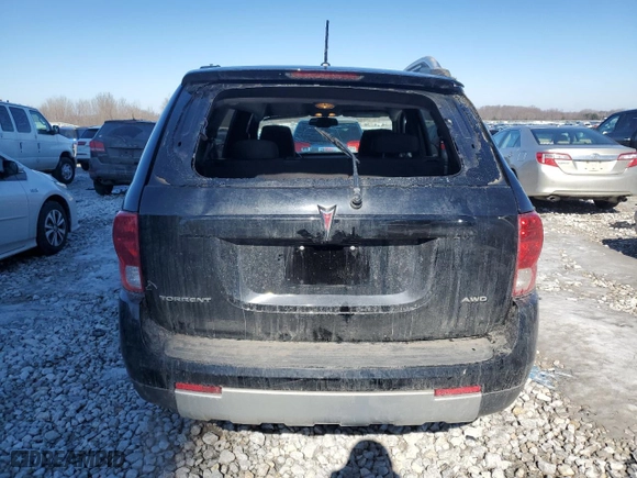 2007 Pontiac Torrent with VIN 2CKDL73F376063301, listed as a Copart auction lot 46348125 with 122133 miles and Clean Title. Bid and sale history available at carsss.com. Image 6.