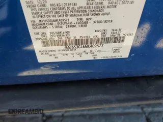 2021 Ford EcoSport SE z VIN MAJ6S3GL6MC409572, wystawiony jako Copart lot #53320685 z przebiegiem 26 448 mil mil oraz Szkoda całkowita • Salvage title. Historia ofert i sprzedaży dostępna na DreamBid. Obrazek 15.