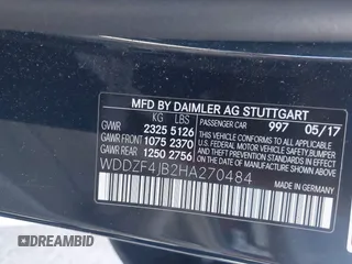 2017 Mercedes-Benz E 300 Luxury with VIN WDDZF4JB2HA270484, listed as a IAAI auction lot 42690131 with Not provided miles and . Bid and sale history available at DreamBid. Image 9.