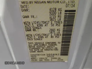 2014 Nissan NV SV with VIN 1N6AF0KY1EN105692, listed as a Copart auction lot 49858635 with 0 mi miles and Salvage Title. Bid and sale history available at carsss.com. Image 12.