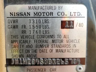1981 Datsun 280ZX z VIN JN1HZ04S8BX265704, wystawiony jako Copart lot #49279325 z przebiegiem 251 218 mil mil oraz Tytuł czysty. Historia ofert i sprzedaży dostępna na DreamBid. Obrazek 12.