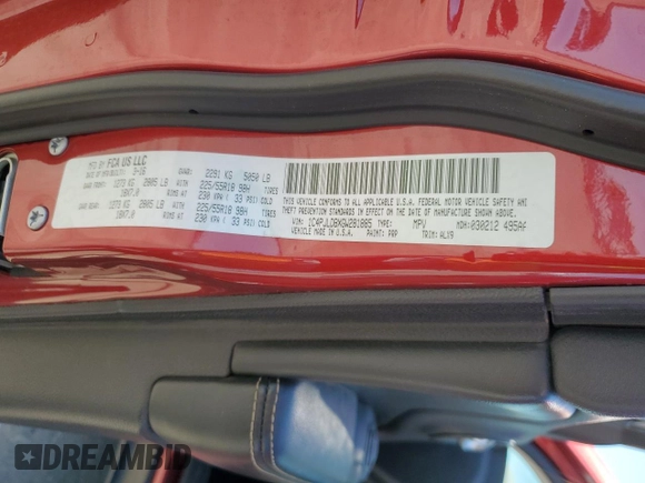 2016 Jeep Cherokee Limited with VIN 1C4PJLDBXGW281885, listed as a Copart auction lot 57126395 with 90,100 mi miles and Salvage title. Bid and sale history available at DreamBid. Image 13.