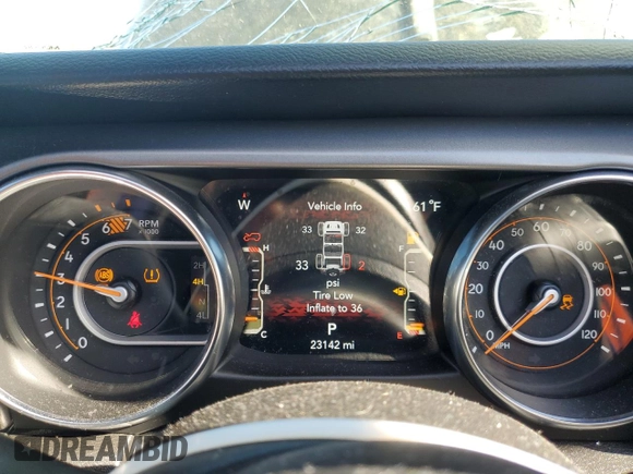 2023 Jeep Wrangler Sport with VIN 1C4HJXDN9PW512460, listed as a Copart auction lot 77107894 with 23,142 mi miles and Salvage Title. Bid and sale history available at DreamBid. Image 9.