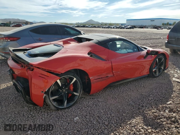 2024 Ferrari SF90 с VIN ZFF96NMA5R0306616, выставлен на аукционе Copart как лот 82438994 с пробегом 190 миль миль и Списание • Salvage title. История ставок и продаж доступна на DreamBid. Изображение 3.