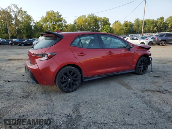 2021 Toyota Corolla Hatchback SE with VIN JTND4MBEXM3107708, listed as a Copart auction lot 71182694 with 0 mi miles and Salvage Title. Bid and sale history available at carsss.com. Image 3.
