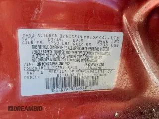 2015 Nissan Versa SV with VIN 3N1CN7AP5FL851292, listed as a Copart auction lot 59463915 with 35,365 mi miles and Salvage title. Bid and sale history available at DreamBid. Image 12.