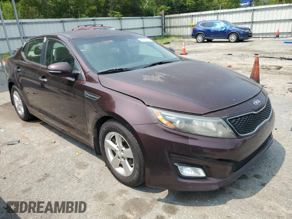 2015 Kia Optima LX z VIN 5XXGM4A77FG489994, wystawiony jako Copart lot #58652275 z przebiegiem 153 264 mil mil oraz Czysty tytuł • Clean title. Historia ofert i sprzedaży dostępna na DreamBid. Obrazek 4.