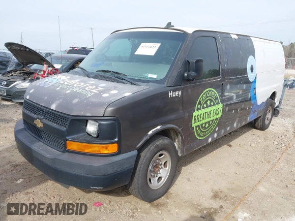 2016 Chevrolet Express Cargo Van with VIN 1GCZGHFF1G1247447, listed as a IAAI auction lot 41432611 with 111,432 mi miles. Bid and sale history available at carsss.com. Image 2.