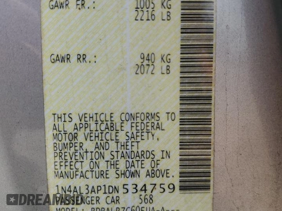 2013 Nissan Altima 2.5 S with VIN 1N4AL3AP1DN534759, listed as a Copart auction lot 54442835 with 146,015 mi miles and Clean Title. Bid and sale history available at carsss.com. Image 12.