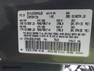 2003 Dodge Ram 1500 ST with VIN 1D7HA16D33J574855, listed as a IAAI auction lot 41977170 with 317,166 mi miles. Bid and sale history available at carsss.com. Image 9.