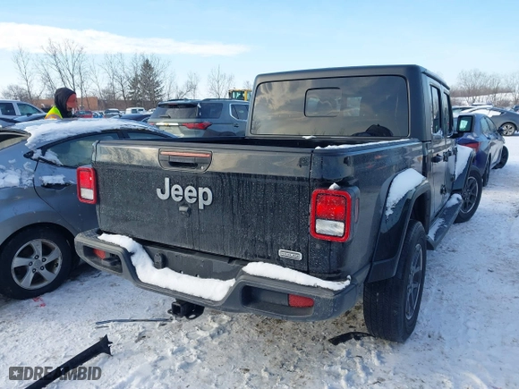 2023 Jeep Gladiator Overland with VIN 1C6HJTFG1PL553343, listed as a IAAI auction lot 41349518 with 19,556 mi miles. Bid and sale history available at carsss.com. Image 4.