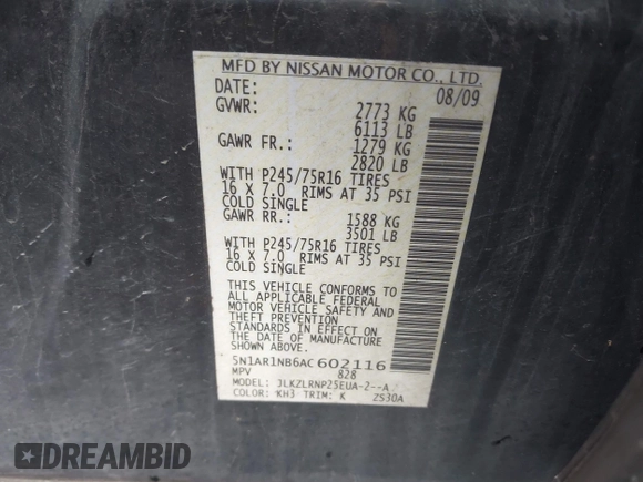 2010 Nissan Pathfinder S with VIN 5N1AR1NB6AC602116, listed as a IAAI auction lot 42141627 with 226,109 mi miles and . Bid and sale history available at DreamBid. Image 9.