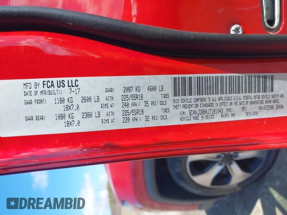 2018 Jeep Compass Altitude with VIN 3C4NJDBBXJT101043, listed as a IAAI auction lot 41937293 with 80,439 mi miles and . Bid and sale history available at carsss.com. Image 9.
