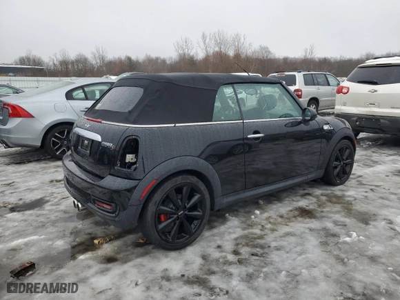 2011 MINI Cooper Convertible s with VIN WMWZP3C51BTX83467, listed as a Copart auction lot 44308125 with 55,676 mi miles and Non Repairable. Bid and sale history available at carsss.com. Image 3.
