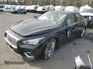 2019 Infiniti Q50 3.0t LUXE with VIN JN1EV7AR8KM556133, listed as a Copart auction lot 47422185 with 60,897 mi miles and Salvage Title. Bid and sale history available at carsss.com. Image 1.