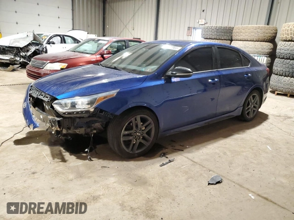 2020 Kia Forte GT-Line with VIN 3KPF34AD9LE181539, listed as a Copart auction lot 46827965 with 86,604 mi miles and Salvage Title. Bid and sale history available at carsss.com. Image 1.