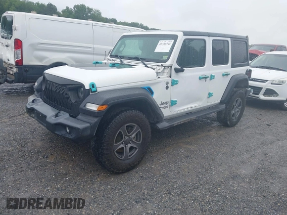 2019 Jeep Wrangler Unlimited Sport S with VIN 1C4HJXDG3KW504364, listed as a IAAI auction lot 42350748 with 109,524 mi miles and . Bid and sale history available at DreamBid. Image 18.