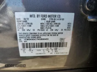 2022 Ford Explorer ST with VIN 1FM5K8GC7NGB90453, listed as a Copart auction lot 43758095 with 26,204 mi miles and Non Repairable. Bid and sale history available at carsss.com. Image 14.