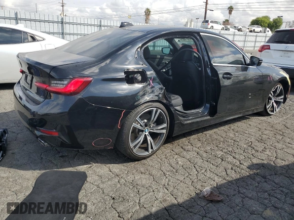 2020 BMW 3 Series 330i with VIN 3MW5R1J08L8B32611, listed as a Copart auction lot 50619825 with 22,277 mi miles and Salvage Title. Bid and sale history available at carsss.com. Image 3.
