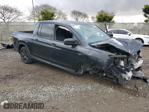 2019 Honda Ridgeline Sport with VIN 5FPYK3F17KB002256, listed as a Copart auction lot 49185915 with 62,481 mi miles and Salvage title. Bid and sale history available at DreamBid. Image 4.