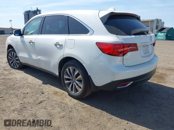 2016 Acura MDX w/Tech with VIN 5FRYD3H46GB007383, listed as a IAAI auction lot 42101738 with 150,207 mi miles. Bid and sale history available at carsss.com. Image 3.