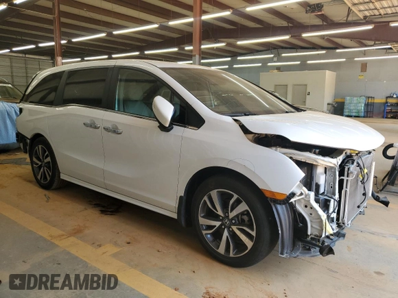2021 Honda Odyssey Touring with VIN 5FNRL6H89MB018290, listed as a Copart auction lot 55183525 with 77,562 mi miles and Salvage title. Bid and sale history available at DreamBid. Image 4.