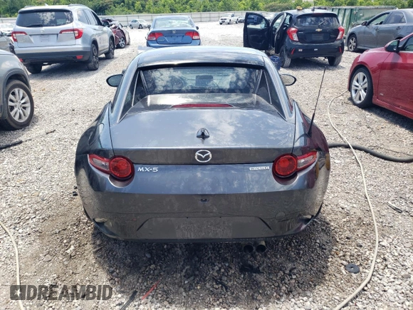 2020 Mazda MX-5 Miata RF Grand Touring with VIN JM1NDAM71L0411211, listed as a Copart auction lot 58496834 with 0 mi miles and Salvage Title. Bid and sale history available at carsss.com. Image 6.