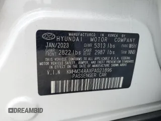 2023 Hyundai Ioniq 6 SEL z VIN KMHM34AAXPA021896, wystawiony jako Copart lot #74172733 z przebiegiem 5027 mil mil oraz . Historia ofert i sprzedaży dostępna na DreamBid. Obrazek 13.