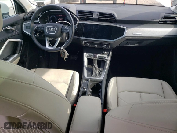 2022 Audi Q3 S line Premium with VIN WA1DECF36N1129233, listed as a Copart auction lot 57403645 with 27,837 mi miles and Salvage title. Bid and sale history available at DreamBid. Image 8.